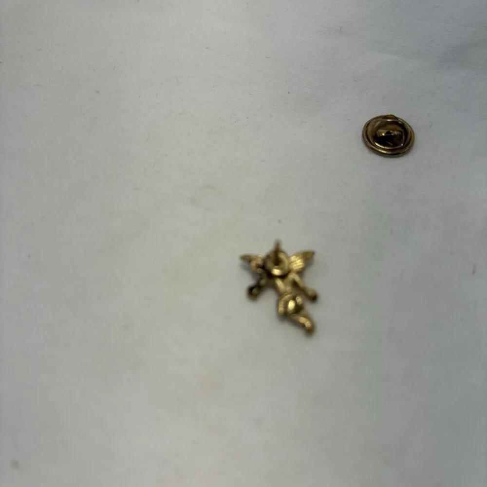 Angel On My Shoulder Guardian Angel Gold Toned Lapel Pin Male
